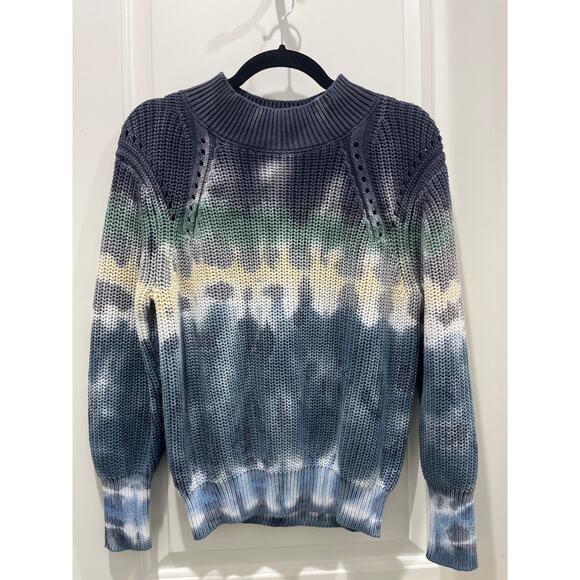 YFB Bernice Sweater // Blue Tide Terra Wash Knit Woven Sz M - Picture 2 of 10